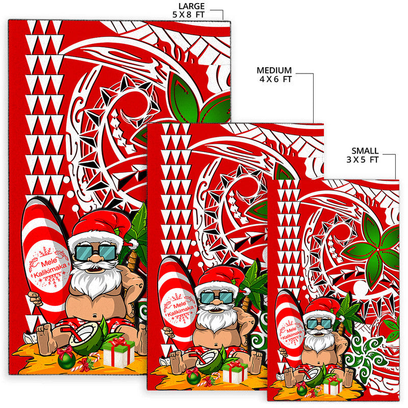 Hawaii Mele Kalikimaka Santa Claus Beach Area Rug LT6 - Polynesian Pride