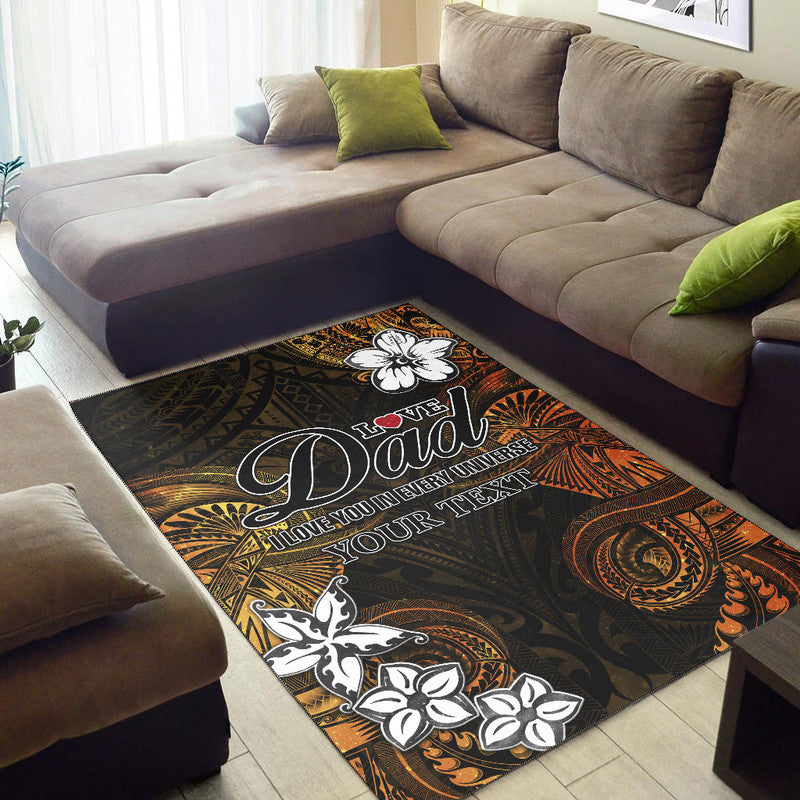 (Custom Personalised) Polynesian Fathers Day Area Rug I Love You In Every Universe - Gold LT8 - Polynesian Pride