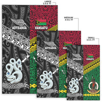 New Zealand And Vanuatu Area Rug Together - Black LT8 - Polynesian Pride