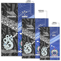 New Zealand And Samoa Area Rug Together - Black LT8 - Polynesian Pride