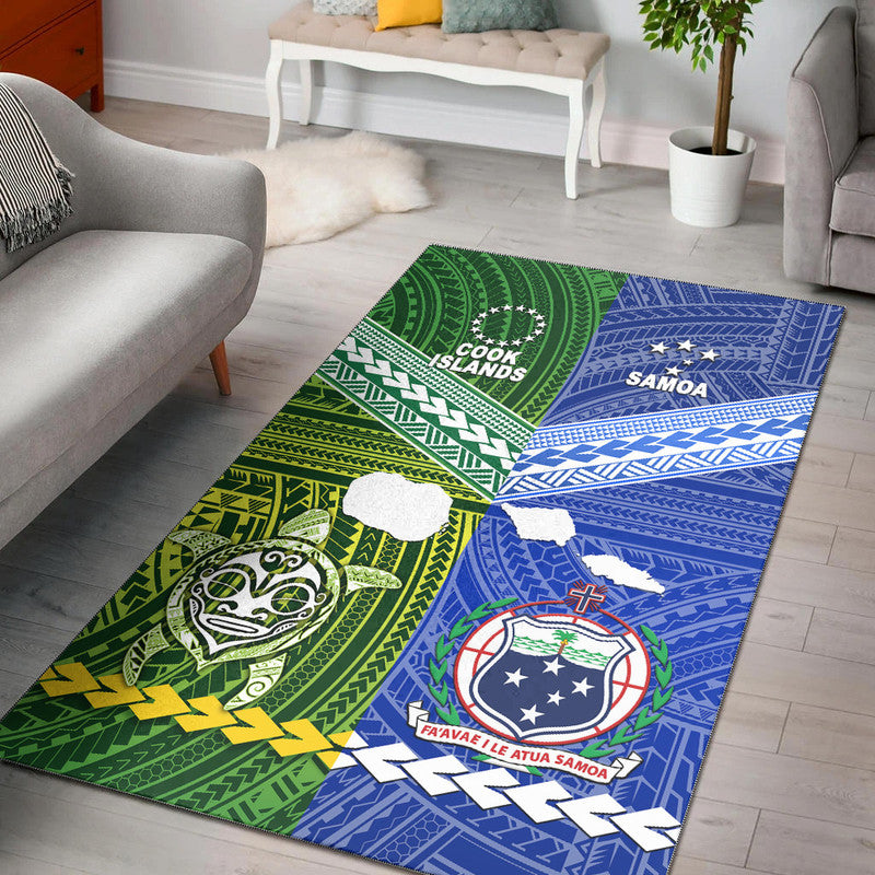 Samoa And Cook Islands Area Rug Together LT8 Blue - Polynesian Pride