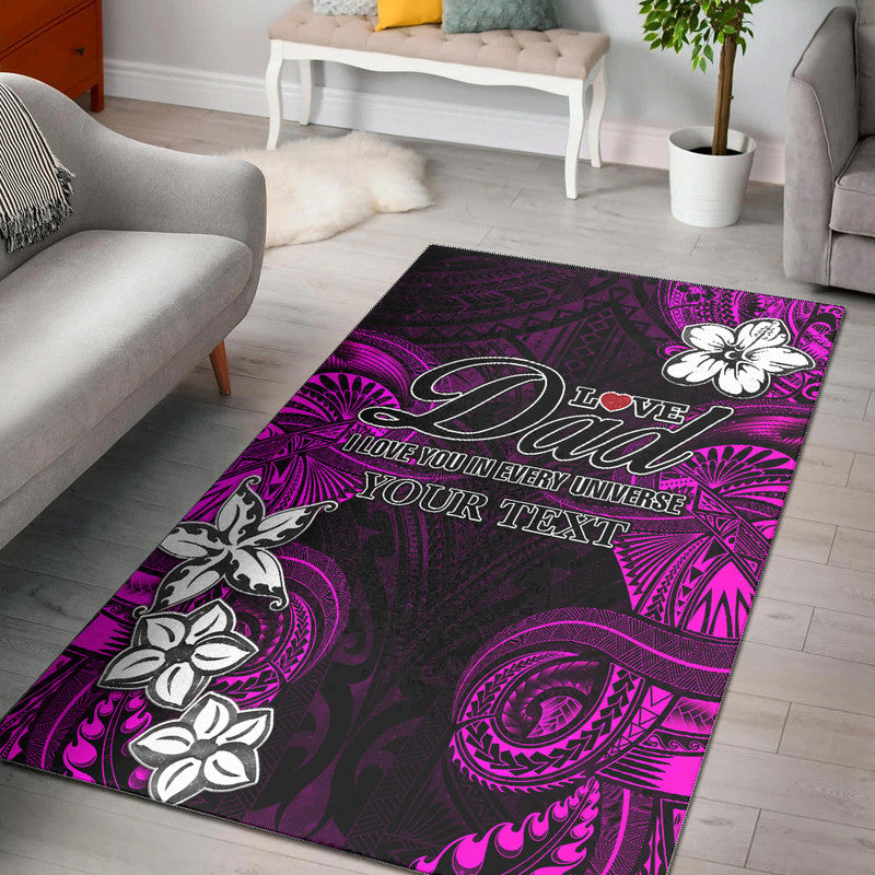 (Custom Personalised) Polynesian Fathers Day Area Rug I Love You In Every Universe - Pink LT8 Pink - Polynesian Pride