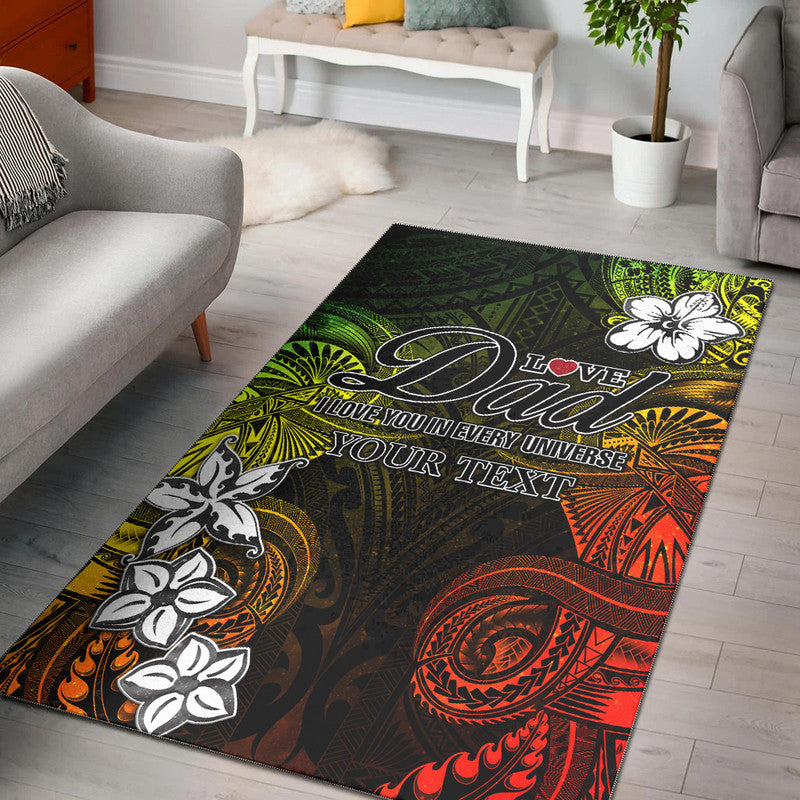 (Custom Personalised) Polynesian Fathers Day Area Rug I Love You In Every Universe - Reggae LT8 Reggae - Polynesian Pride