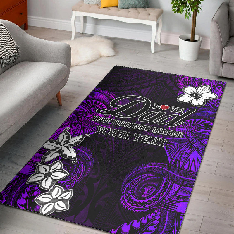 (Custom Personalised) Polynesian Fathers Day Area Rug I Love You In Every Universe - Purple LT8 Purple - Polynesian Pride