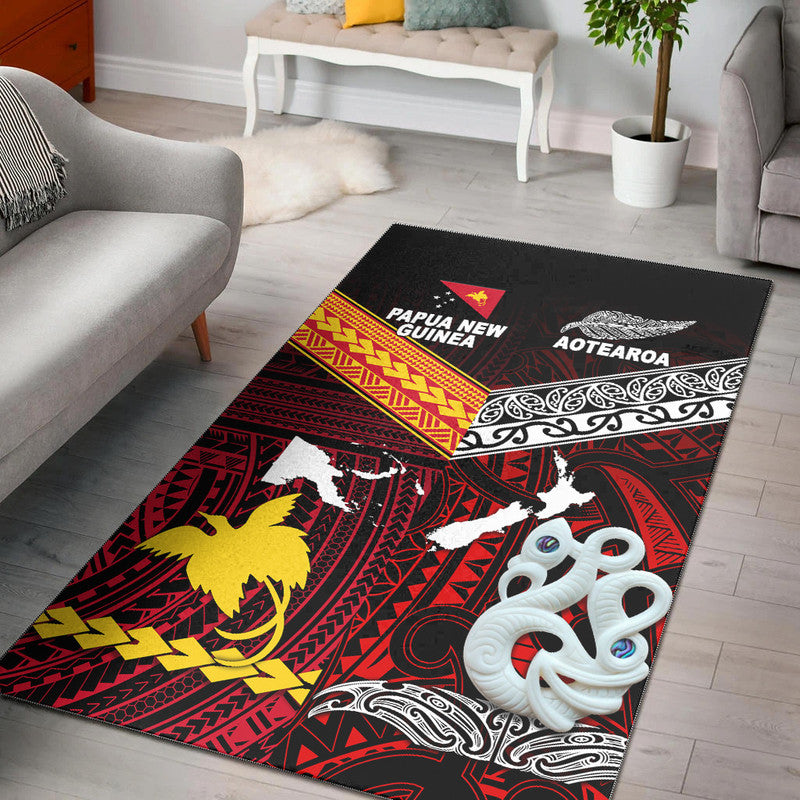 New Zealand And Papua New Guinea Area Rug Together - Red LT8 Red - Polynesian Pride