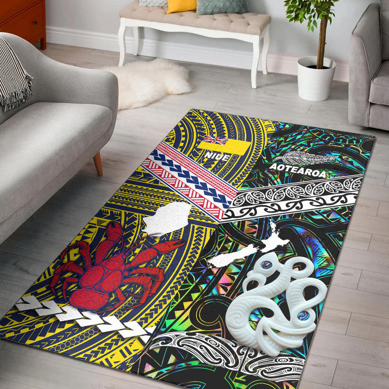 New Zealand And Niue Area Rug Together - Paua Shell LT8 Paua Shell - Polynesian Pride