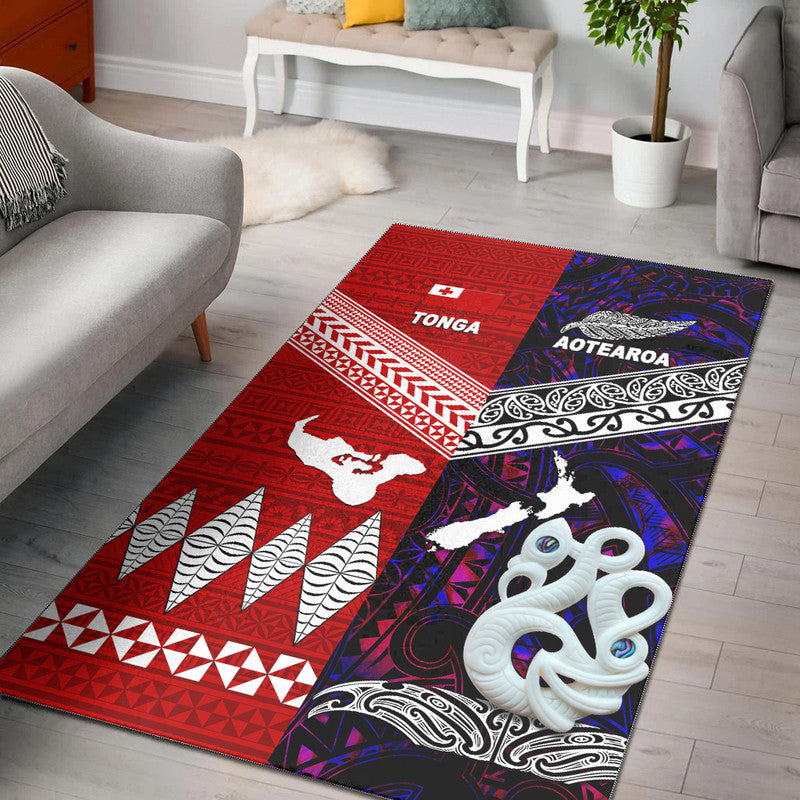 New Zealand And Tonga Area Rug Together - Purple LT8 Purple - Polynesian Pride