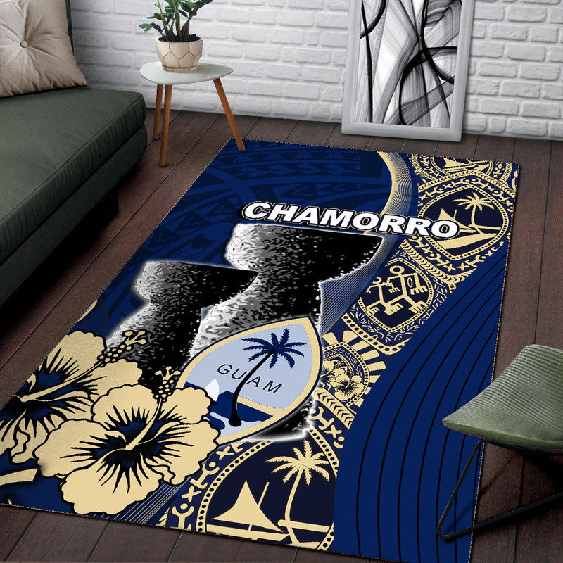 Guam Chamorro Area Rug Blue Style LT6 - Polynesian Pride