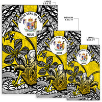 Niue Uga Area Rug Tribal Patterns Yellow Style LT6 - Polynesian Pride