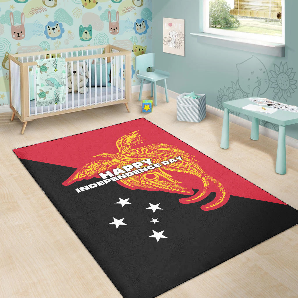 Papua New Guinea Area Rug Independence Day Flag Style LT16 - Polynesian Pride