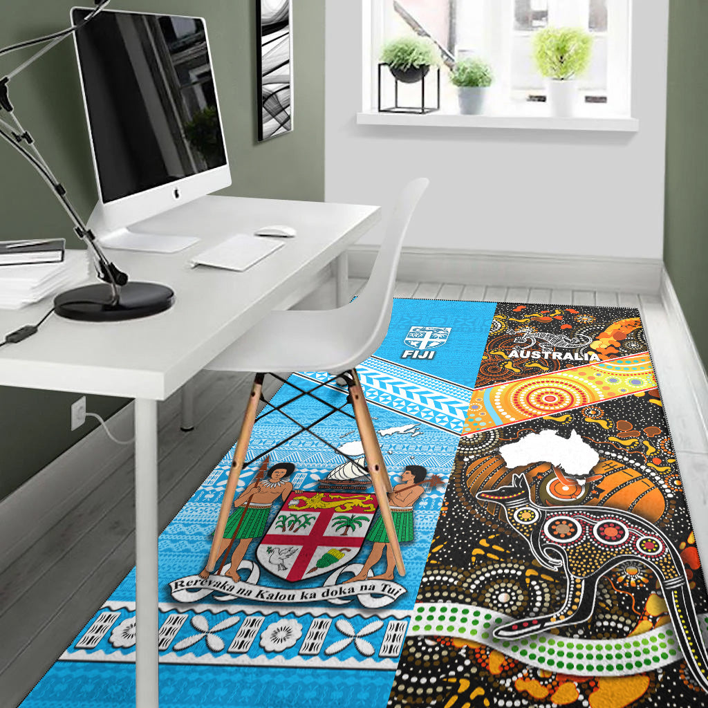 Australia Aboriginal And Fiji Tapa Area Rug Together LT8 - Polynesian Pride