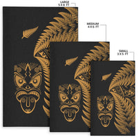 New Zealand Haka Rugby Maori Area Rug Silver Fern Vibes - Gold LT8 - Polynesian Pride