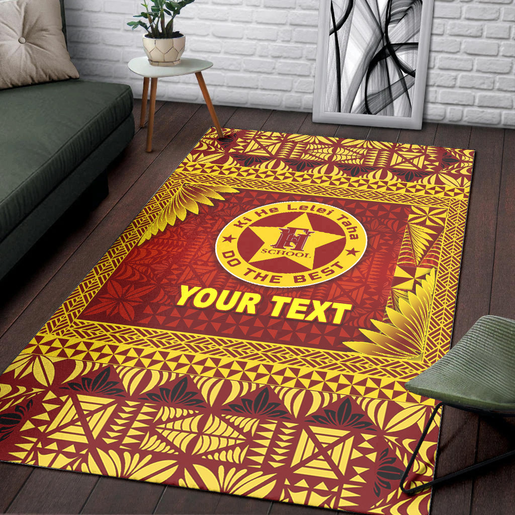 (Custom Personalised) Tonga Niuafo'ou High School Area Rugs Simplified Version LT8 - Polynesian Pride