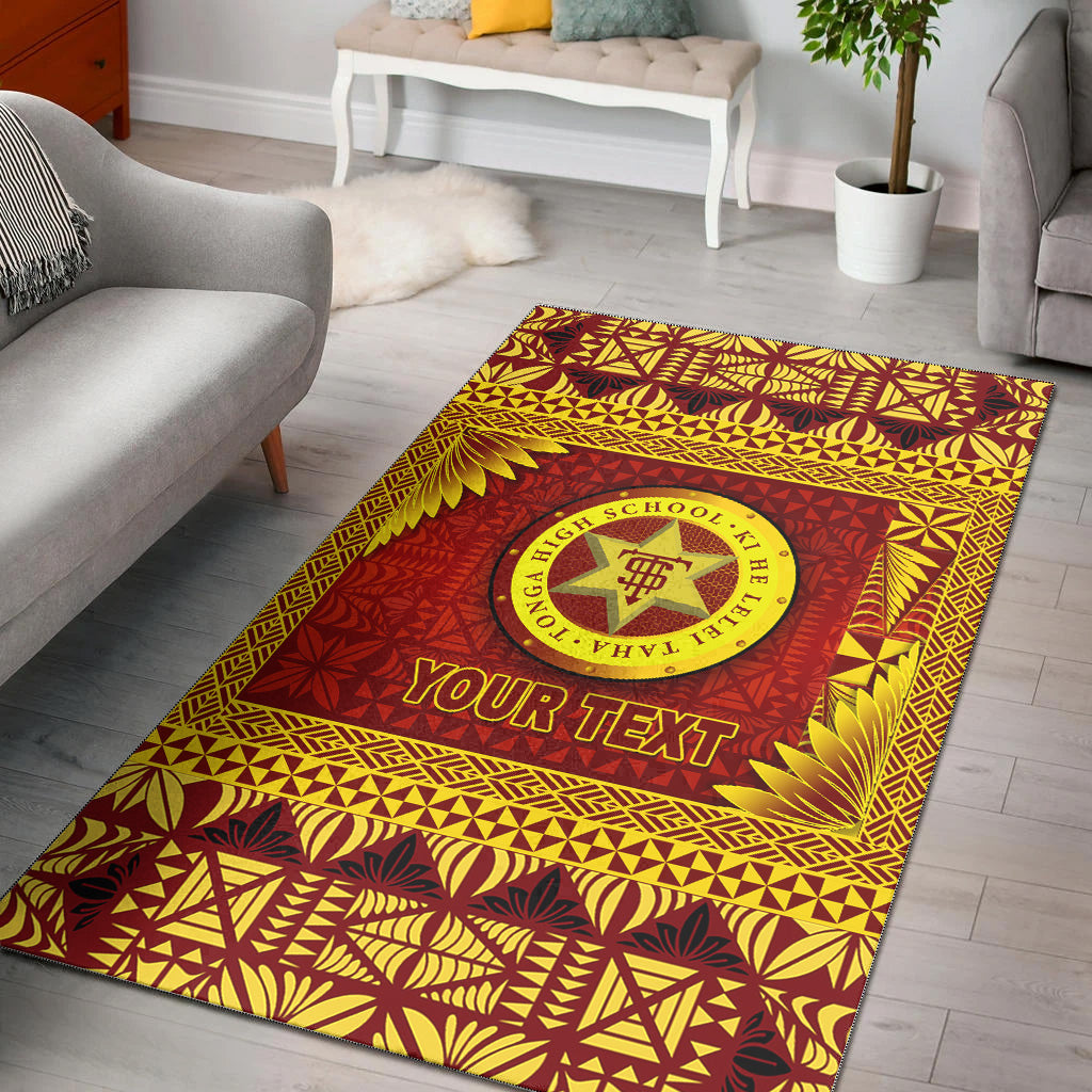 (Custom Personalised) Tonga High School Area Rugs Simplified Version LT8 Maroon - Polynesian Pride