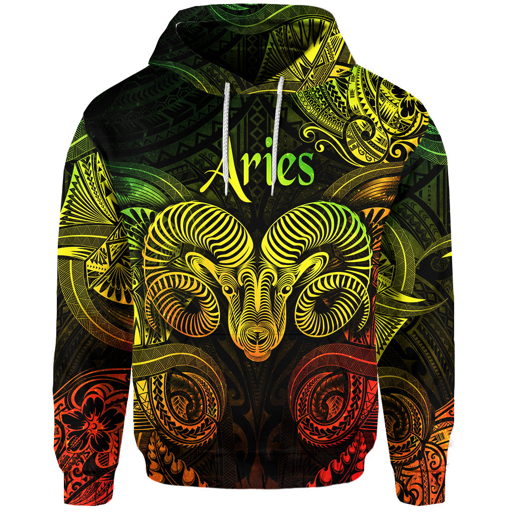 Custom Aries Zodiac Polynesian Hoodie Unique Style Reggae LT8 - Polynesian Pride