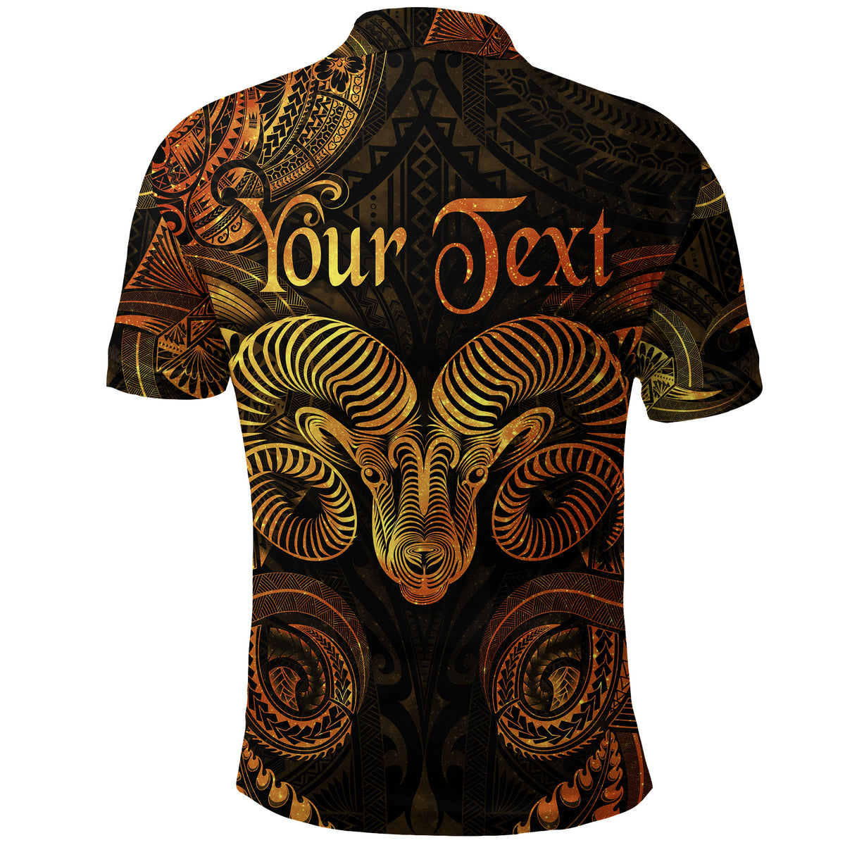 Custom Aries Zodiac Polynesian Polo Shirt Unique Style Gold LT8 - Polynesian Pride