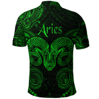 Aries Zodiac Polynesian Polo Shirt Unique Style Green LT8 - Polynesian Pride