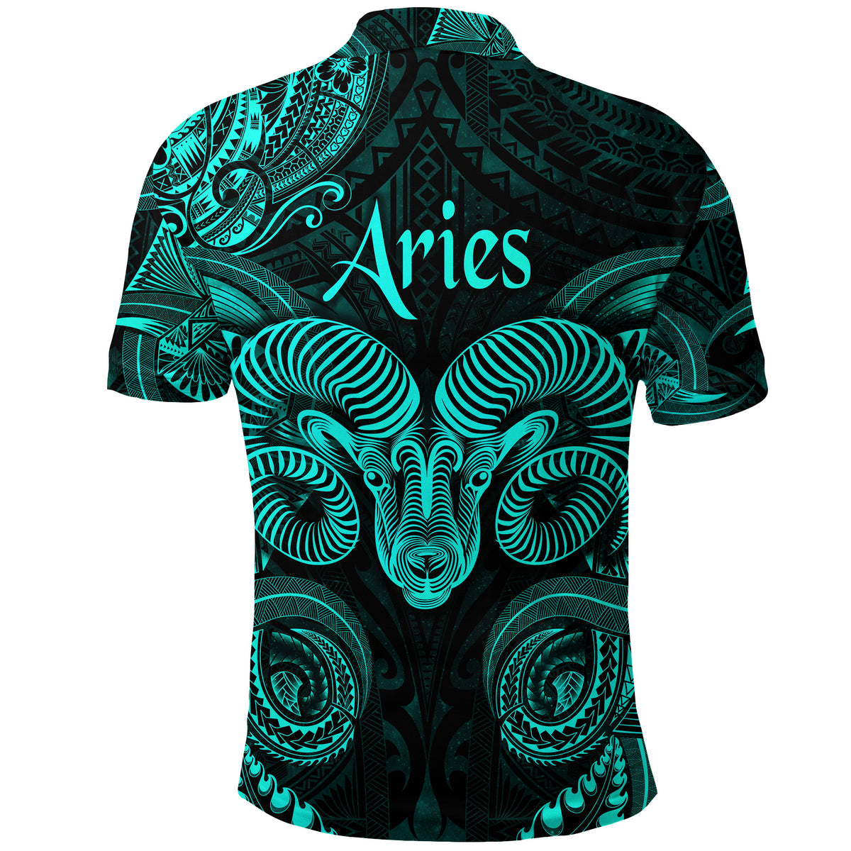 Aries Zodiac Polynesian Polo Shirt Unique Style Turquoise LT8 - Polynesian Pride