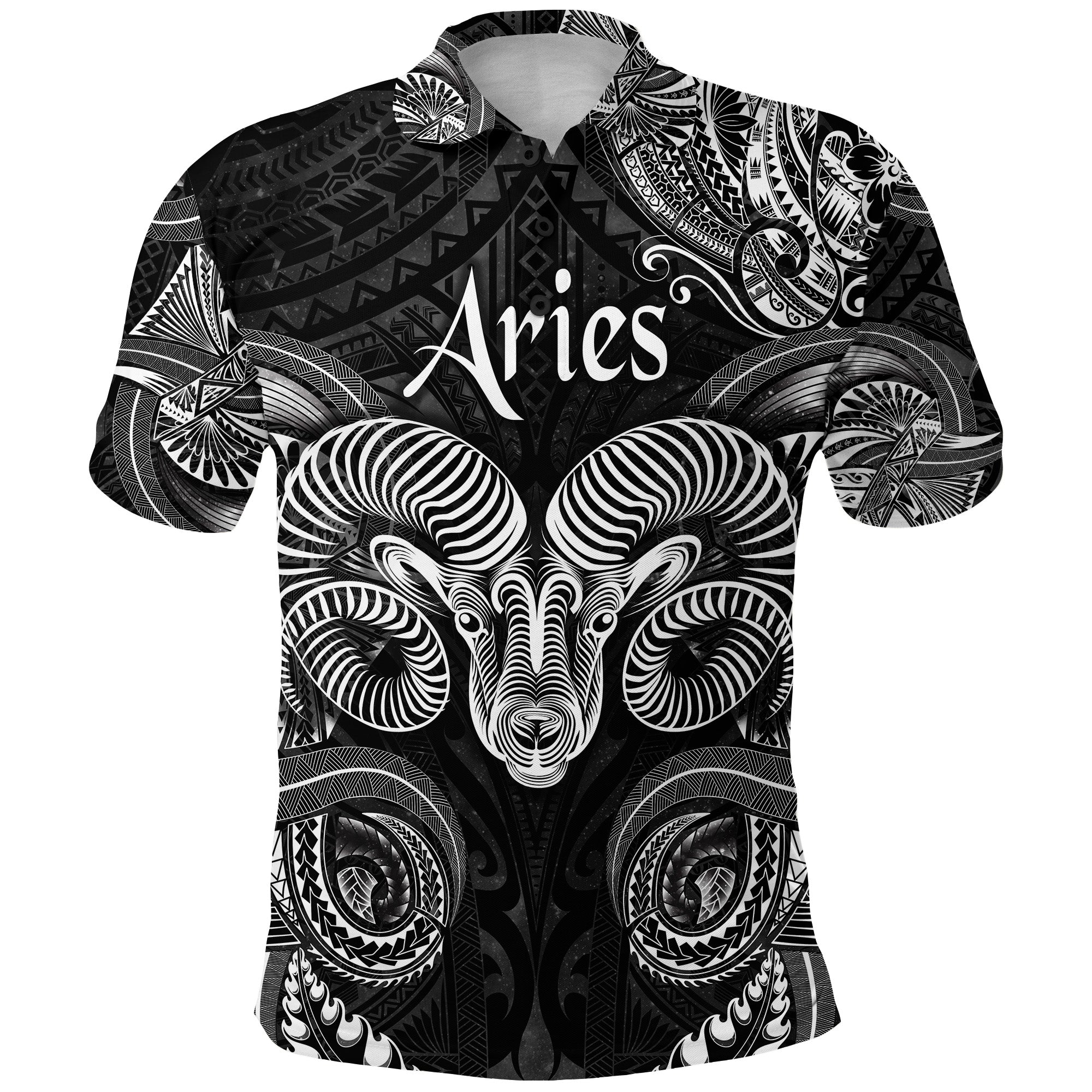 Aries Zodiac Polynesian Polo Shirt Unique Style Black LT8 - Polynesian Pride