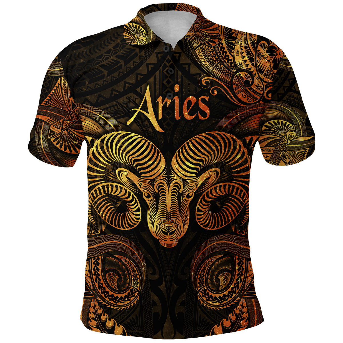 Aries Zodiac Polynesian Polo Shirt Unique Style Gold LT8 - Polynesian Pride