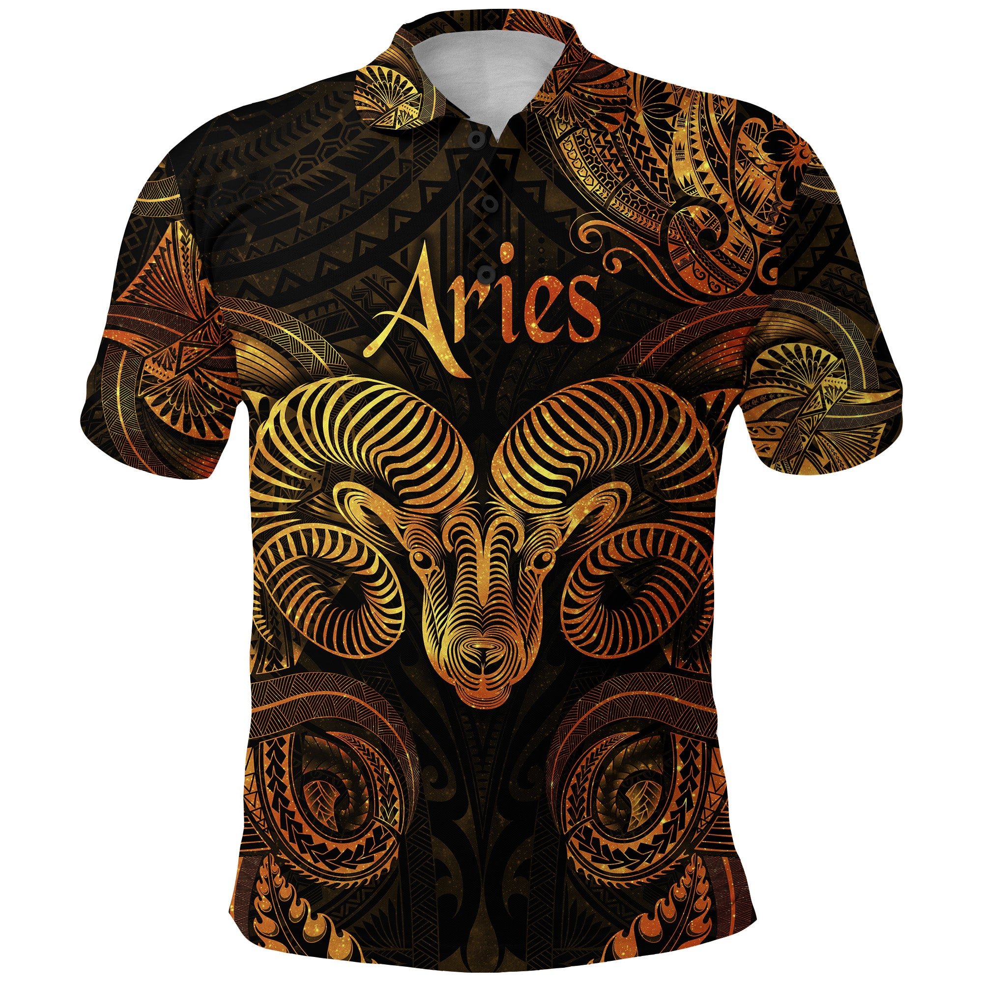 Aries Zodiac Polynesian Polo Shirt Unique Style Gold LT8 - Polynesian Pride