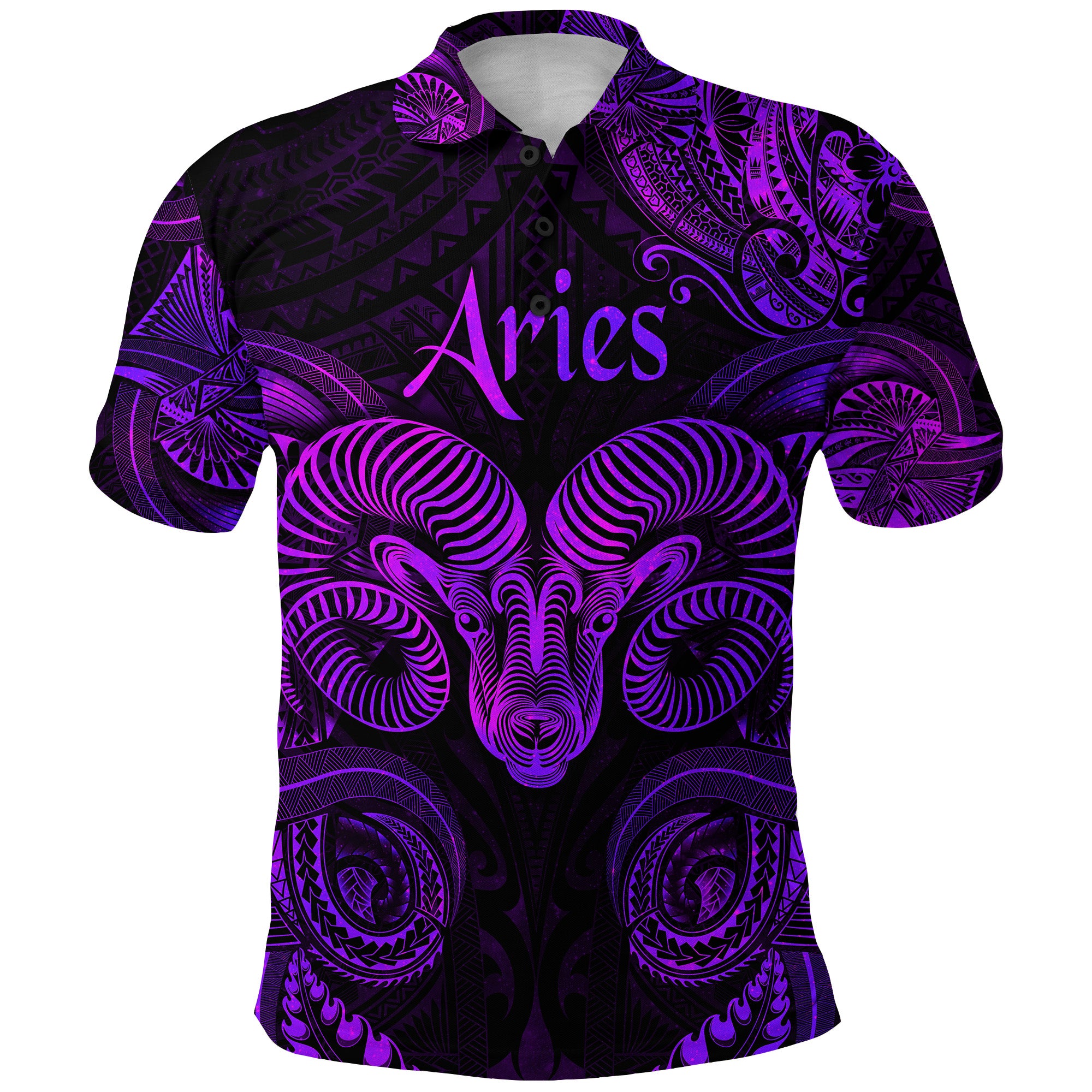 Aries Zodiac Polynesian Polo Shirt Unique Style Purple LT8 - Polynesian Pride