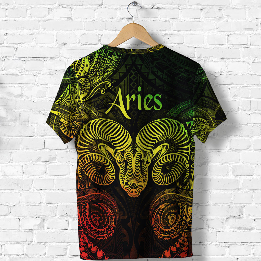 Aries Zodiac Polynesian T Shirt Unique Style Reggae LT8 - Polynesian Pride