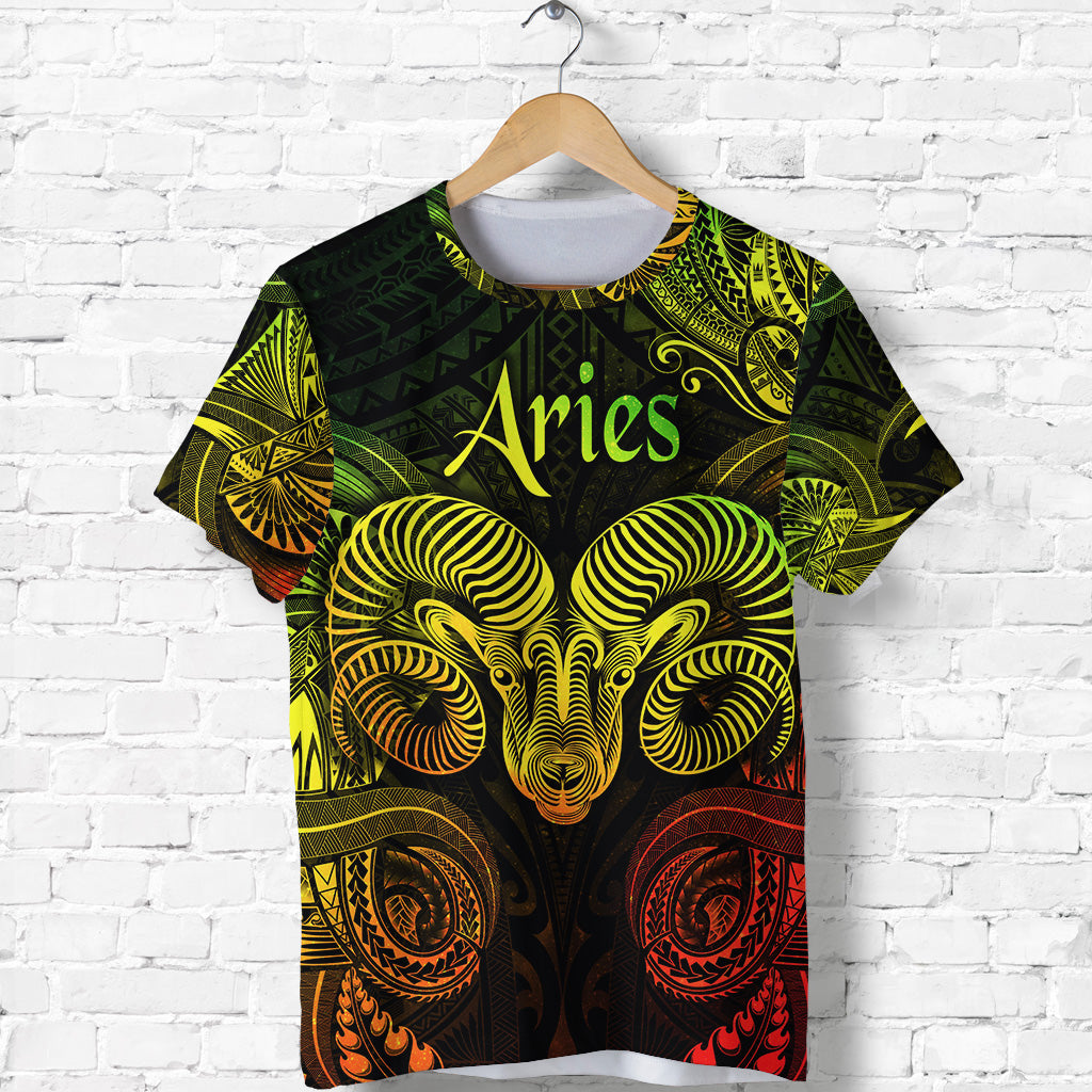 Aries Zodiac Polynesian T Shirt Unique Style Reggae LT8 - Polynesian Pride
