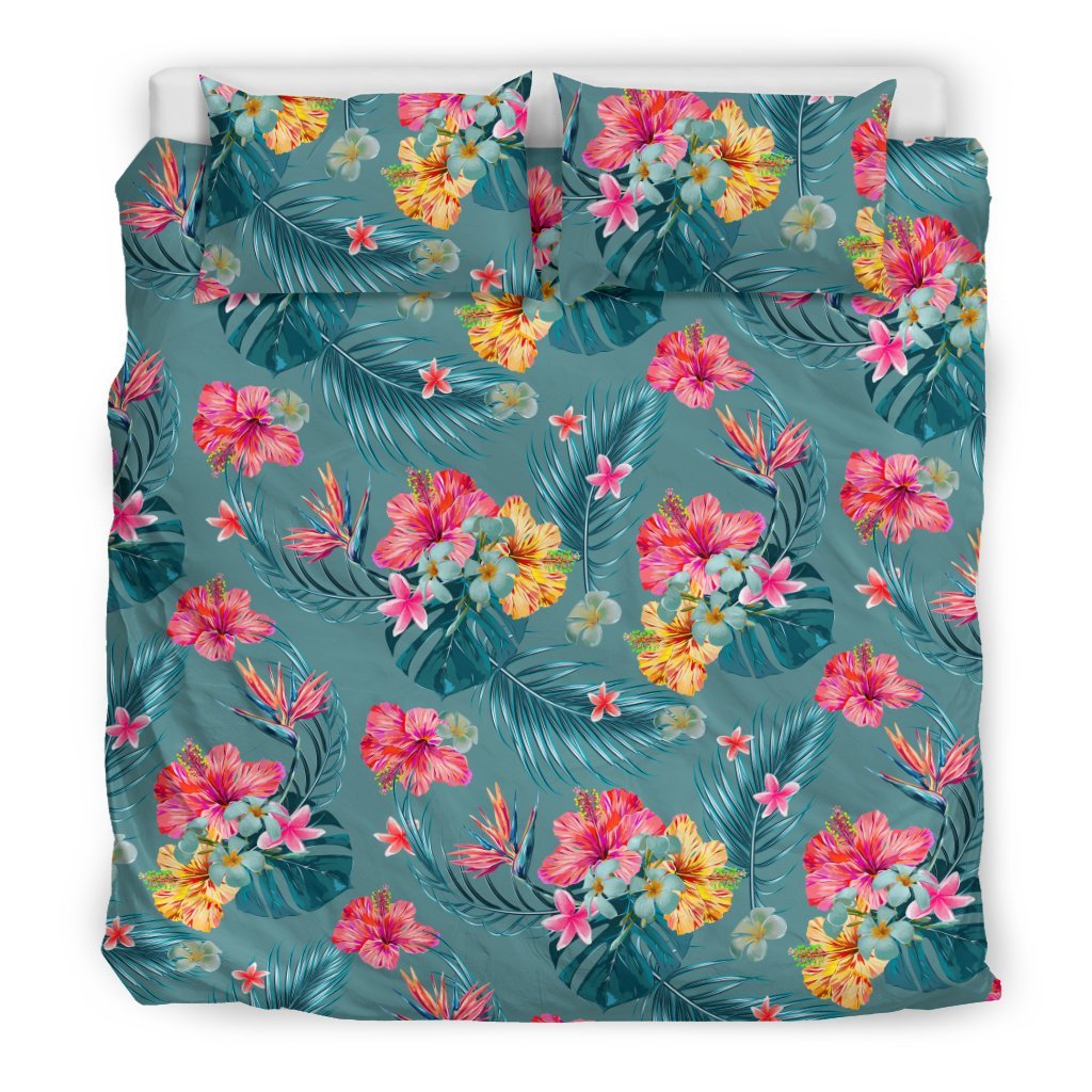 Hawaii Duvet Cover Set - Hibiscus & Palm - Polynesian Pride