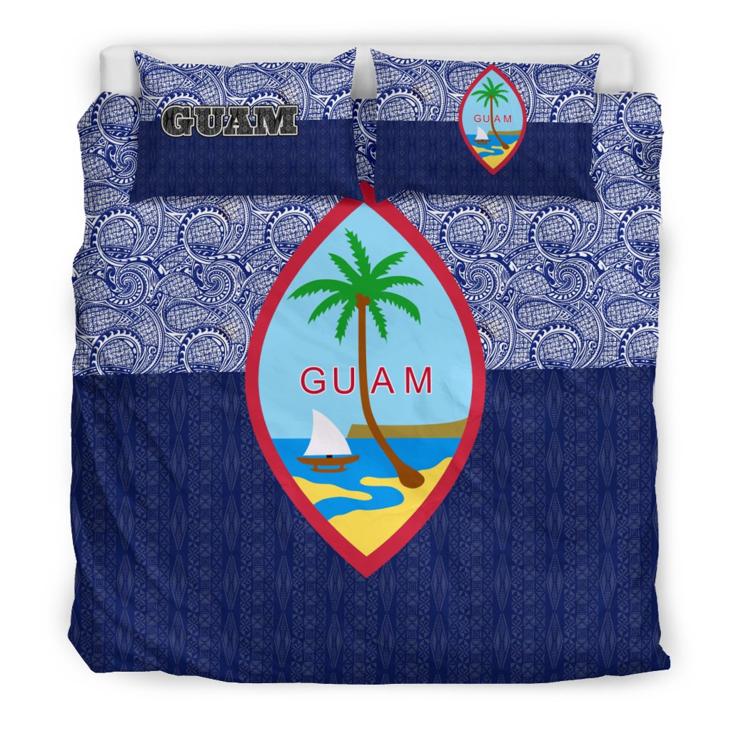 Guam Duvet Cover Set - Polynesian Design Black - Polynesian Pride