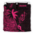 Guam Duvet Cover Set - Guam Coat Of Arms & Coconut Tree Pink Pink - Polynesian Pride