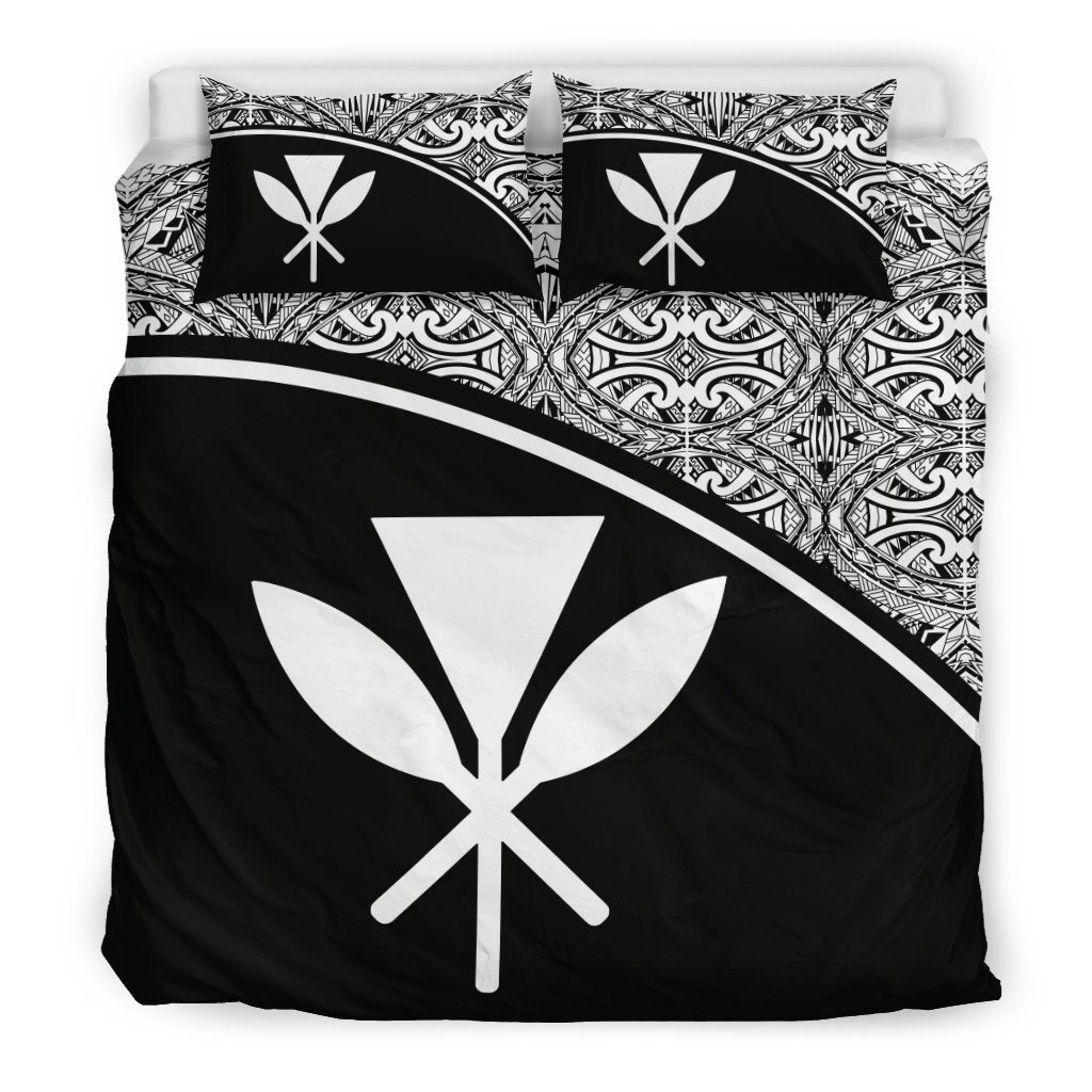 Hawaii Duvet Cover Set - Black Curve Style Black - Polynesian Pride