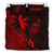 Guam Duvet Cover Set - Guam Coat Of Arms & Coconut Tree Red Black - Polynesian Pride