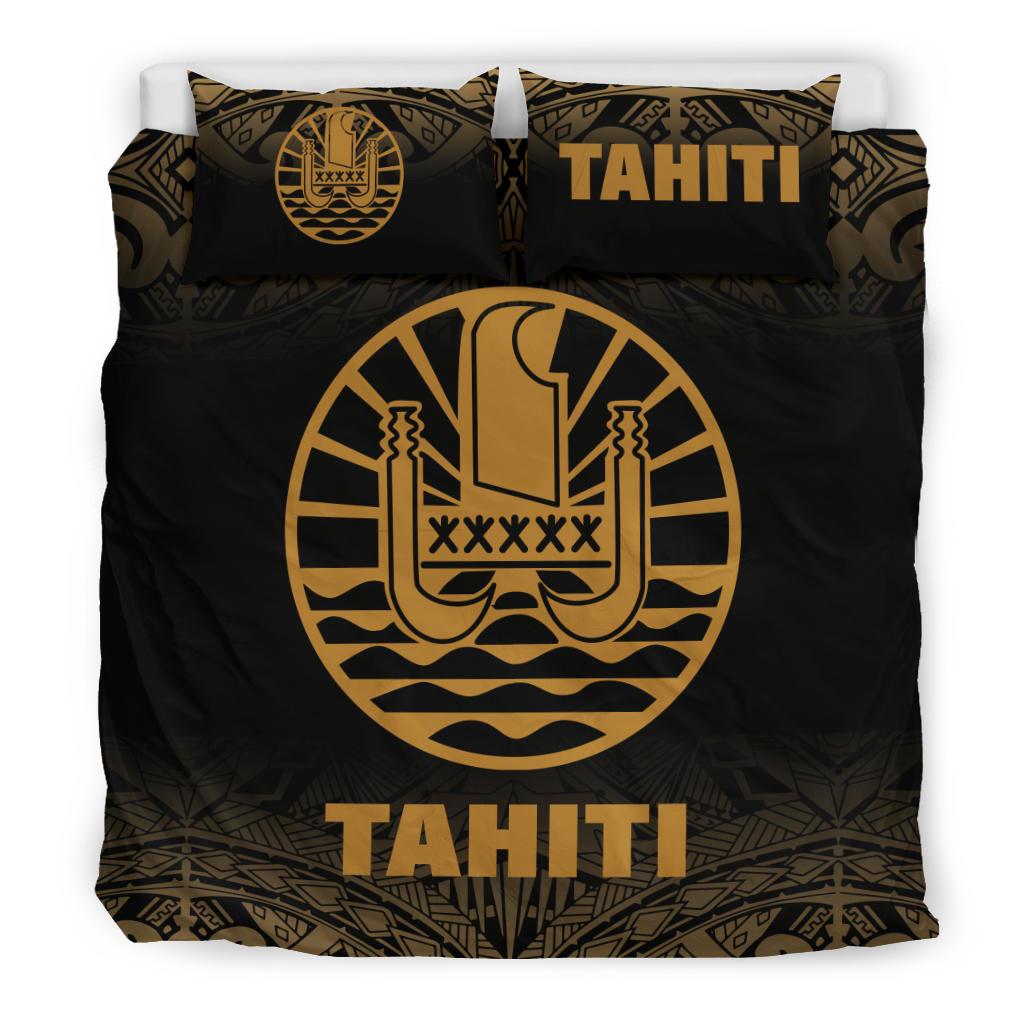 Tahiti Duvet Cover Set - Gold Fog Style Gold - Polynesian Pride