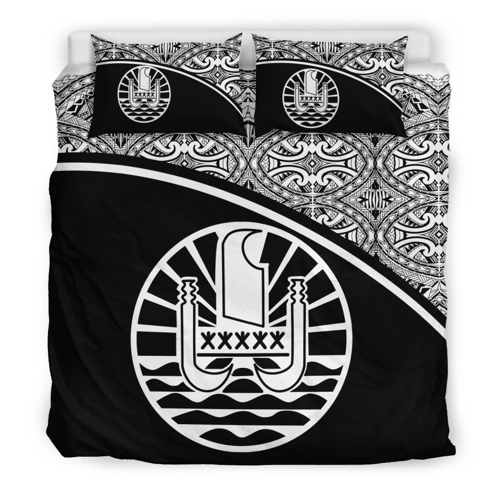 Tahiti Duvet Cover Set - Black Curve Style Black - Polynesian Pride