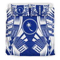 Chuuk States Duvet Cover Set - Blue White Tattoo Style - Polynesian Pride