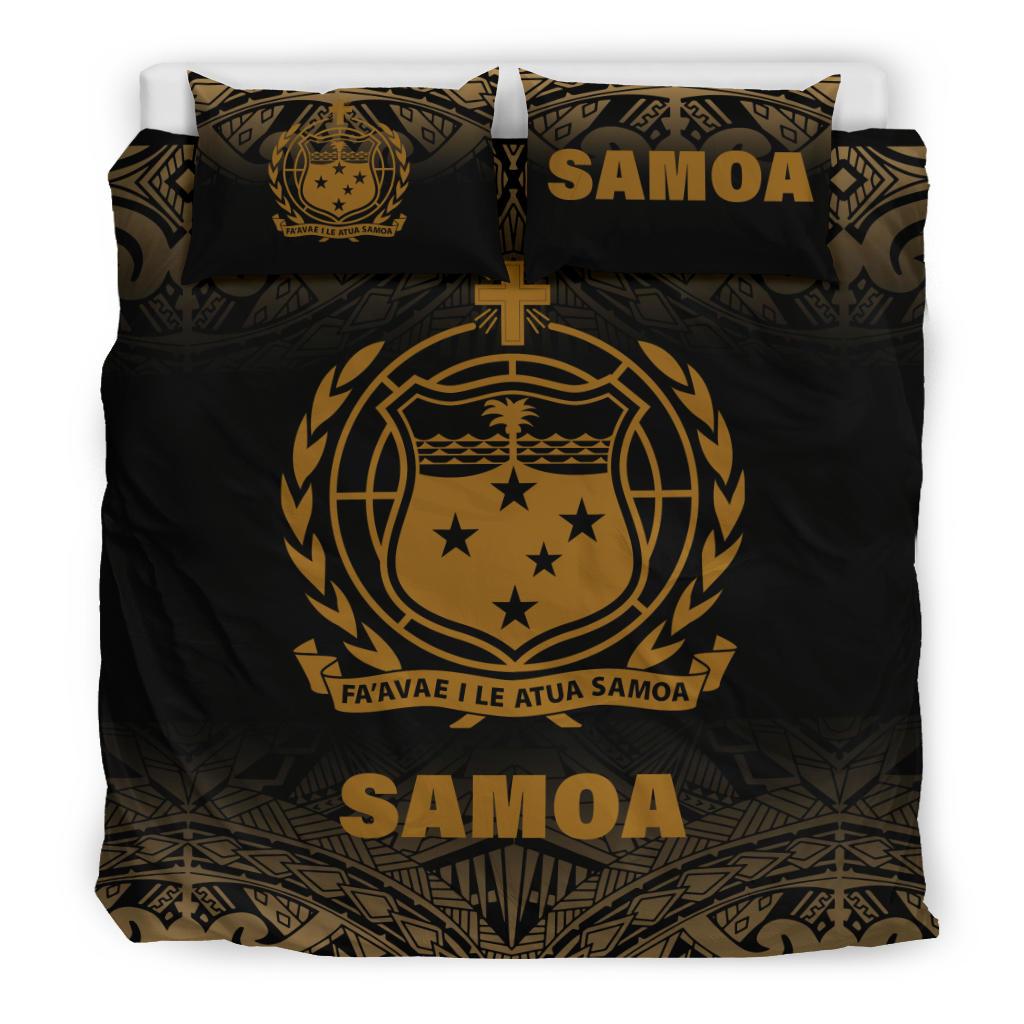 Samoa Duvet Cover Set - Gold Fog Style Gold - Polynesian Pride