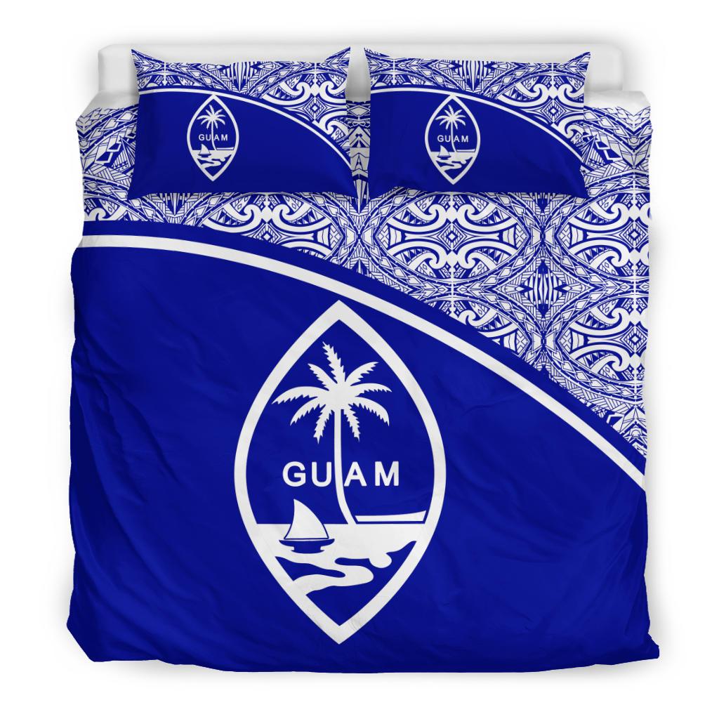 Guam Duvet Cover Set - Blue Curve Style Blue - Polynesian Pride