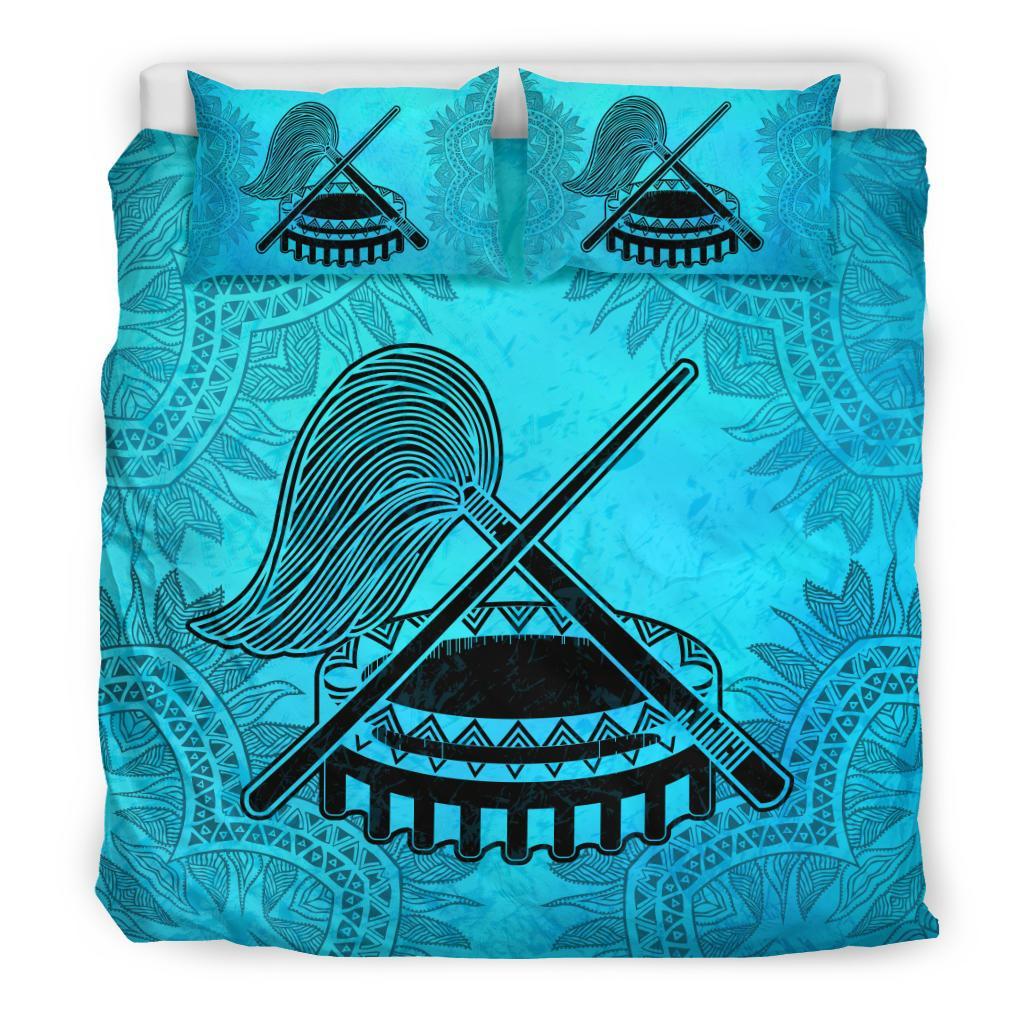 American Samoa Duvet Cover Set - American Samoa Seal Turquoise A0 Art - Polynesian Pride