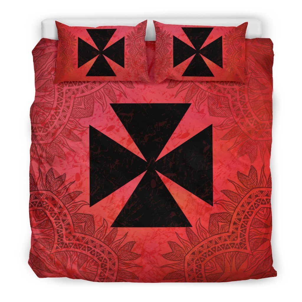 Wallis And Futuna Duvet Cover Set - Wallis And Futuna Coat Of Arms Red Red - Polynesian Pride