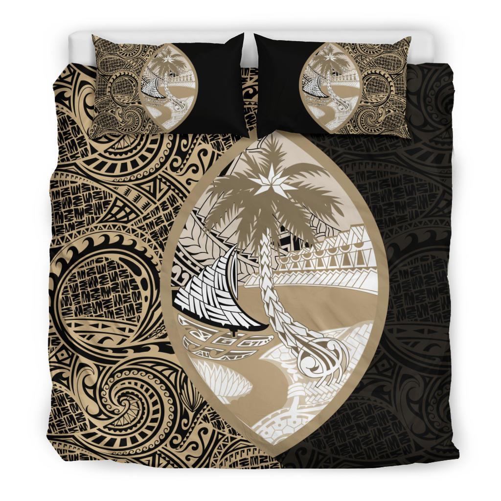 Guam Duvet Cover Set - Guam Coat Of Arms Special A7 Gold - Polynesian Pride