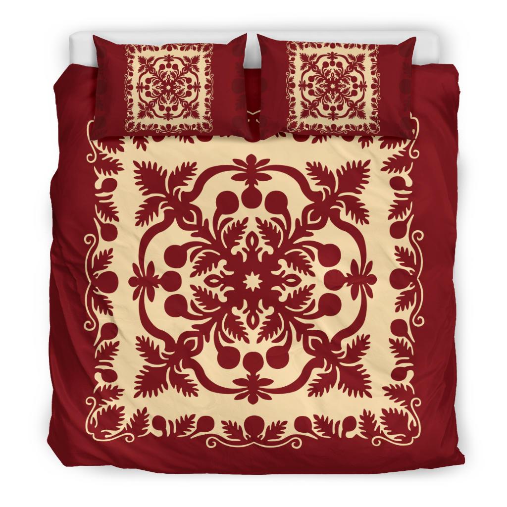 Hawaiian Palm Tree Quilt Vintage Bedding Set - Polynesian Pride