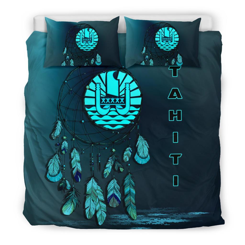 Tahiti Duvet Cover Set - Tahiti Flag Dreamcatcher Blue A02 Blue - Polynesian Pride