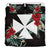 Wallis And Futuna Duvet Cover Set - Wallis And Futuna Coat Of Arms Hibiscus Black - Polynesian Pride