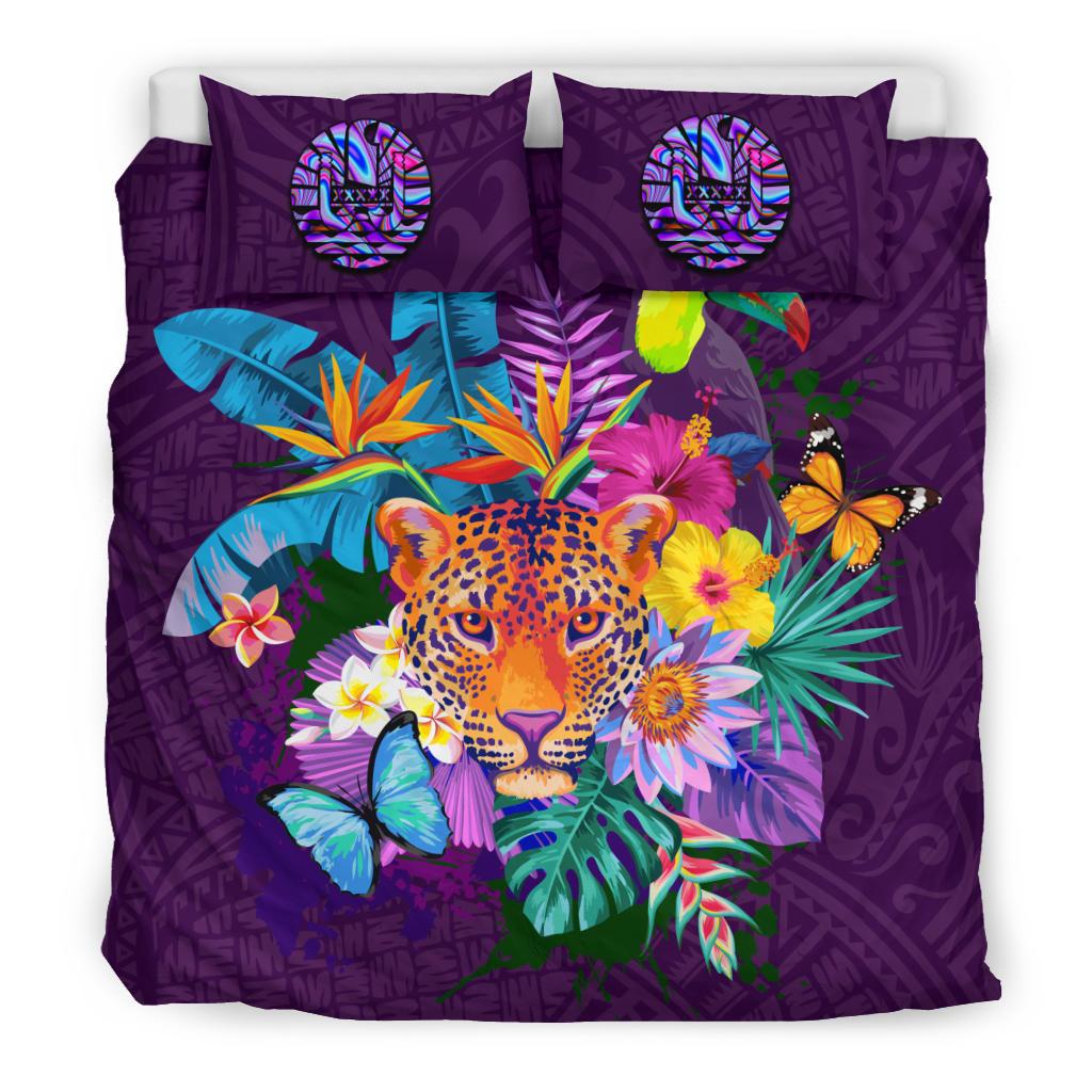 French Polynesia Leo Duvet Cover Set Purple - Polynesian Pride