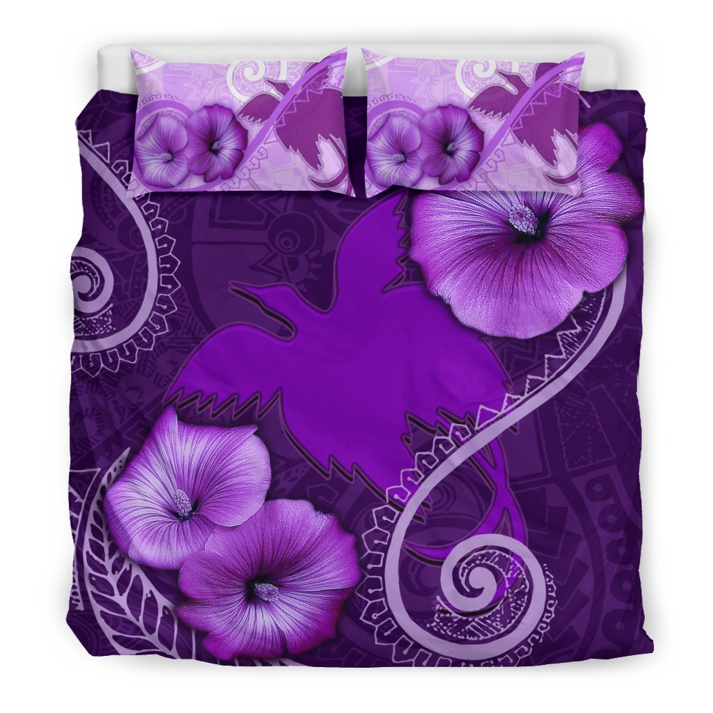 Papua New Guinea Hibiscus Purple Duvet Cover Set Purple - Polynesian Pride