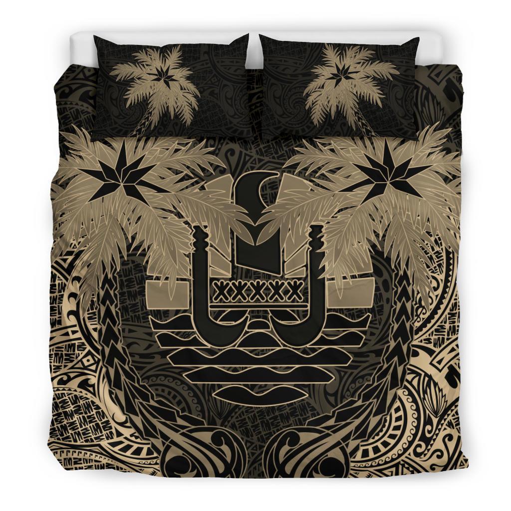 Tahiti Duvet Cover Set - Tahiti Flag Coconut (Duvet Cover) Black - Polynesian Pride