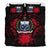 Samoa Duvet Cover Set - Samoa Coat Of Arms & Red Hibiscus Red - Polynesian Pride