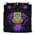 Tuvalu Duvet Cover Set - Tuvalu Coat Of Arms & Purple Hibiscus Purple - Polynesian Pride