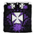 Wallis And Futuna Duvet Cover Set - Wallis And Futuna Coat Of Arms & Purple Hibiscus Purple - Polynesian Pride